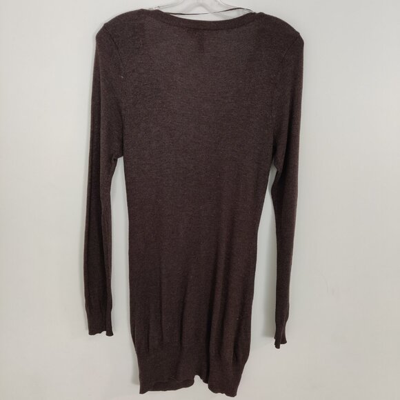H&M Women's Cardigan Size 34 Brown Mauve Taupe Viscose Cotton Wool - Picture 2 of 7